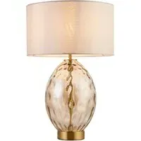 Barletta Drum Shade Table Lamp - White, Glass