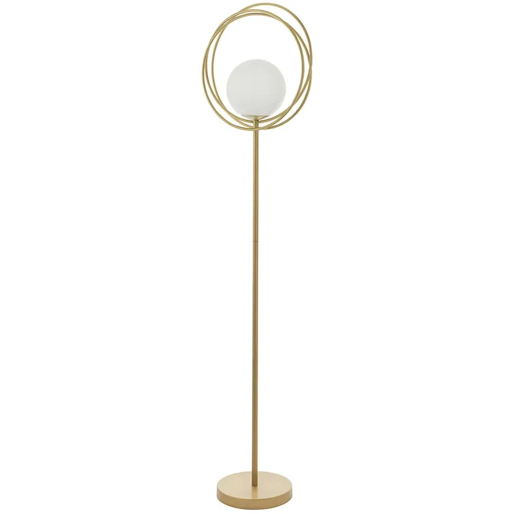 Bergamo Floor Lamp - Gold, Opal Glass