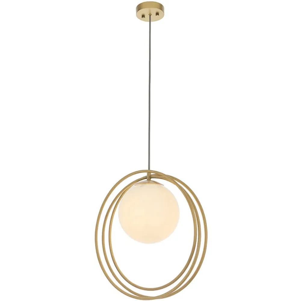 Bergamo Pendant Light - Gold, Opal Glass