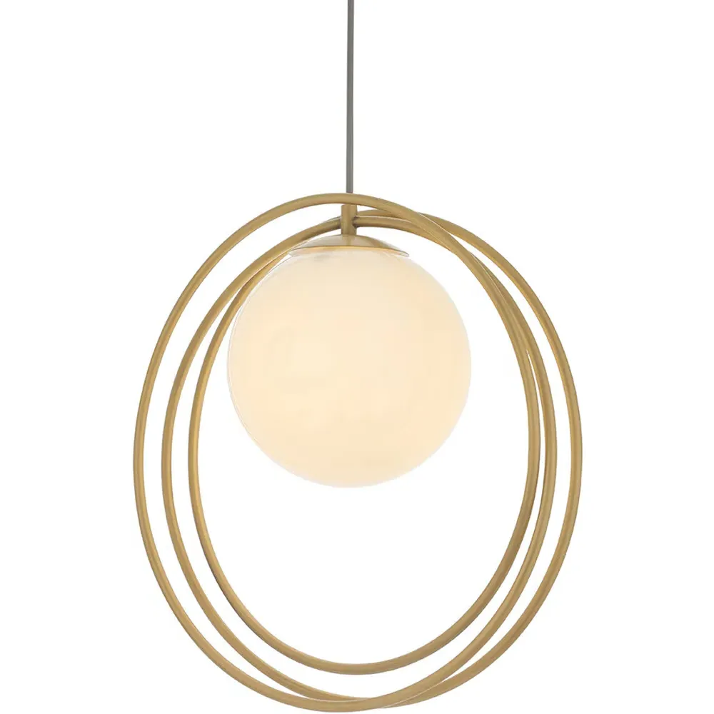 Bergamo Pendant Light - Gold, Opal Glass