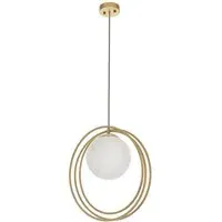 Bergamo Pendant Light - Gold, Opal Glass