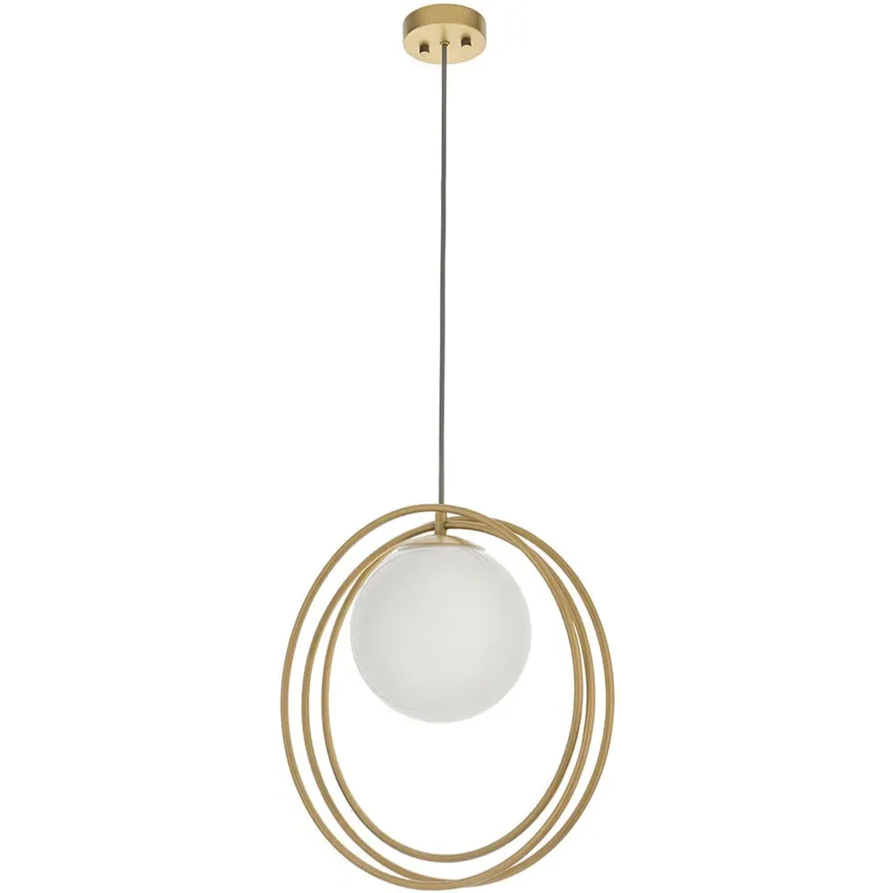 Bergamo Pendant Light - Gold, Opal Glass