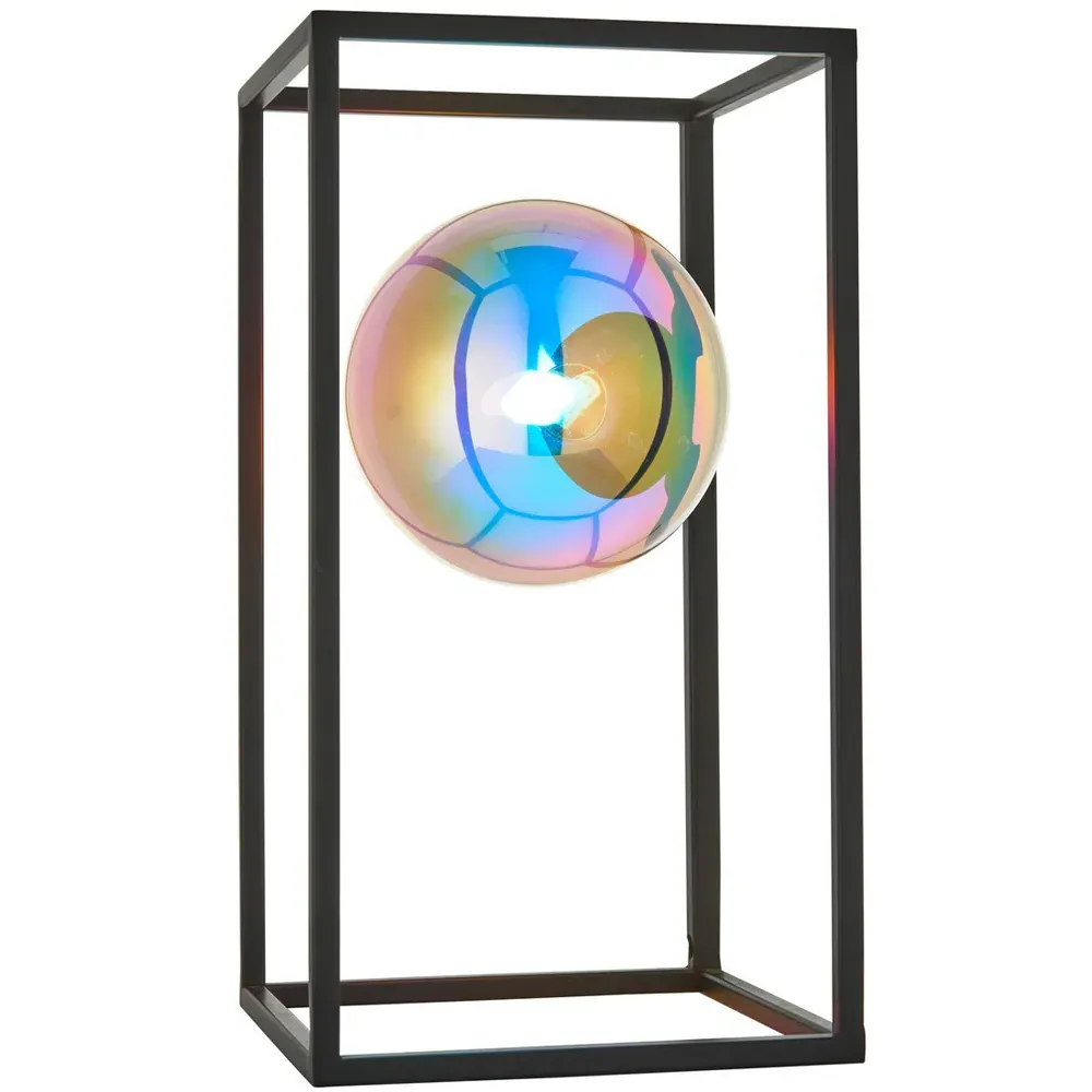 Bologna Iridescent Glass Table Lamp - Black