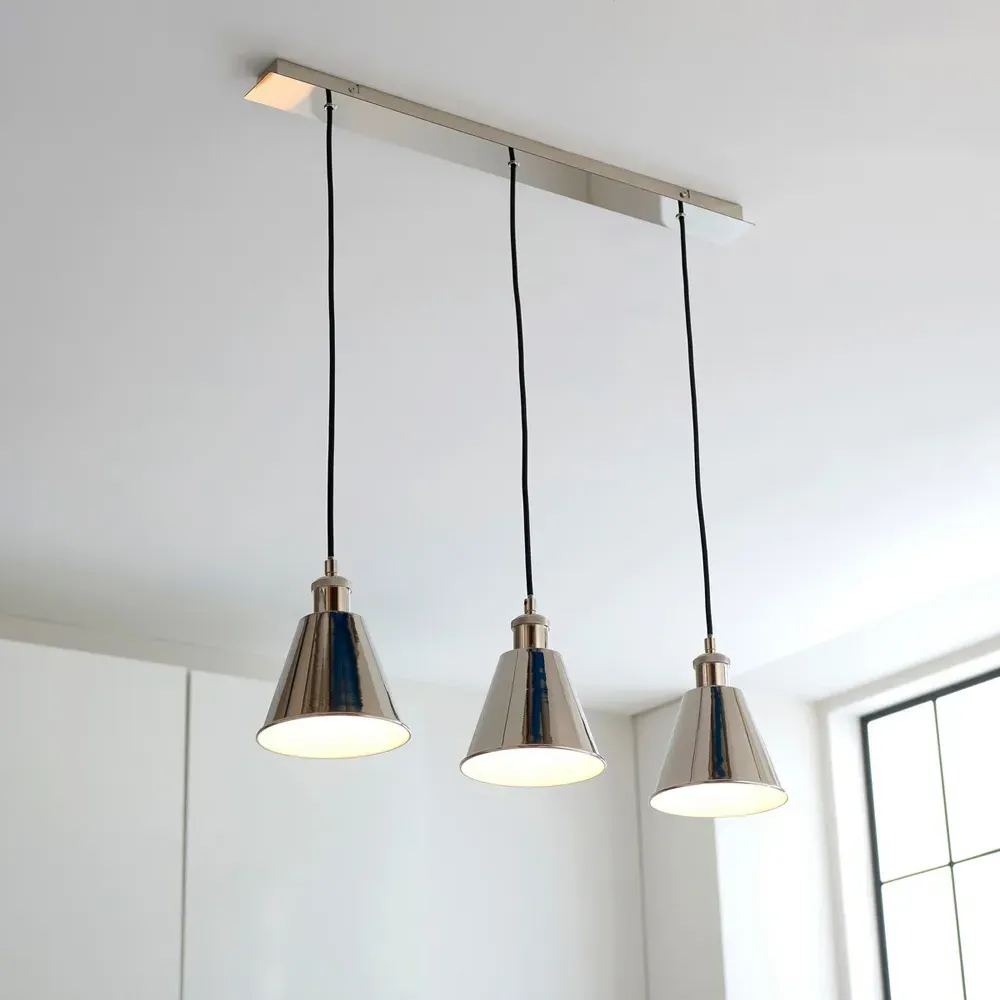 Brescia Pendant Ceiling Lamp - Grey, Bright Nickel