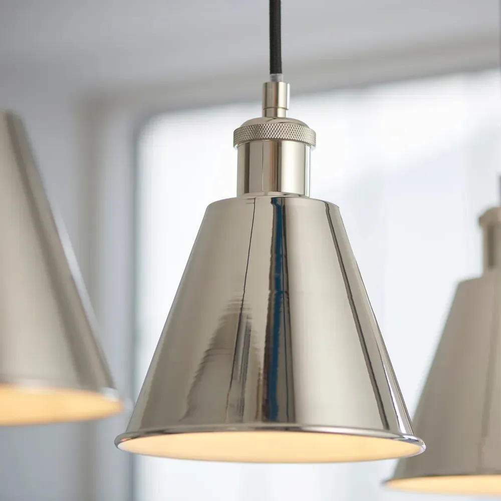 Brescia Pendant Ceiling Lamp - Grey, Bright Nickel