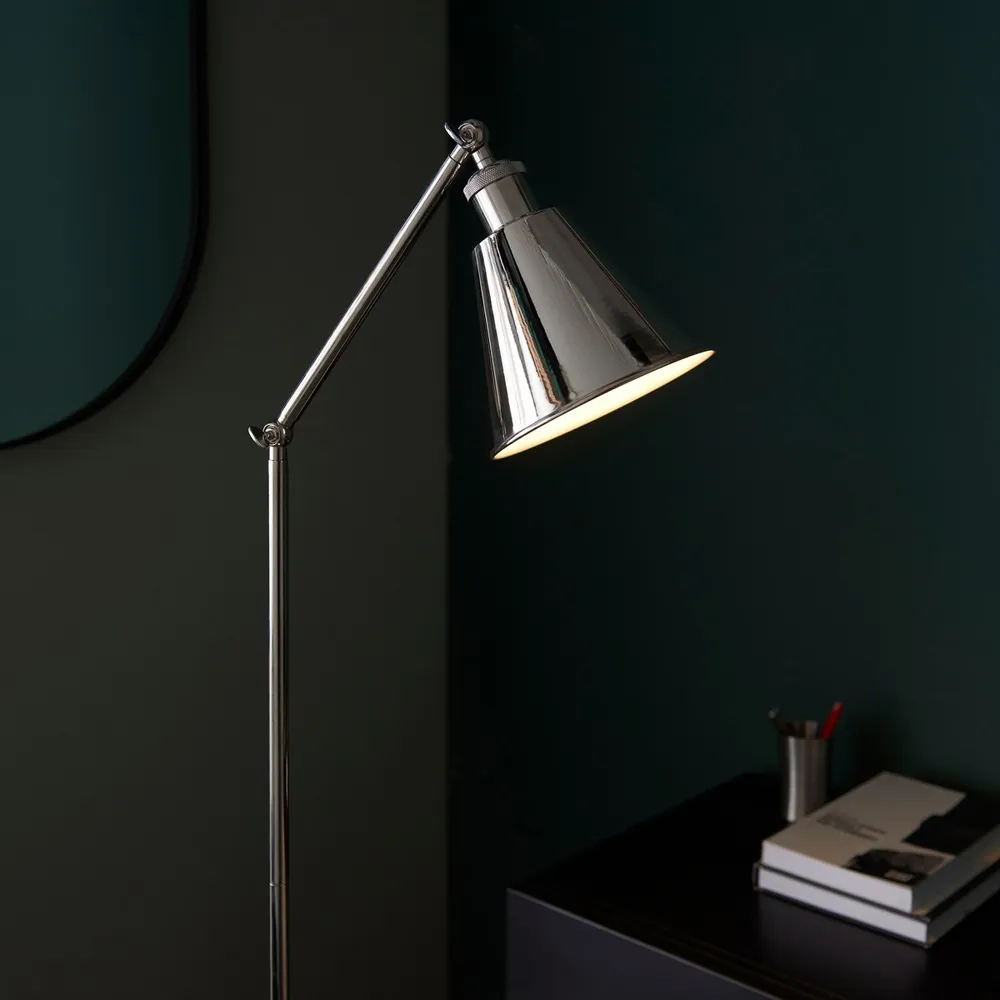 Brescia Pendant Floor Lamp - Grey, Bright Nickel