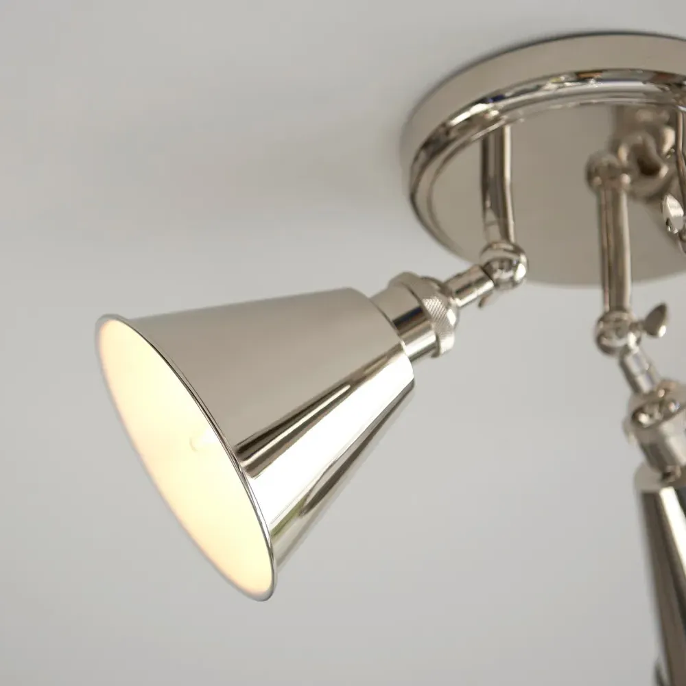 Brescia Spotlight - Grey, Nickel Plate