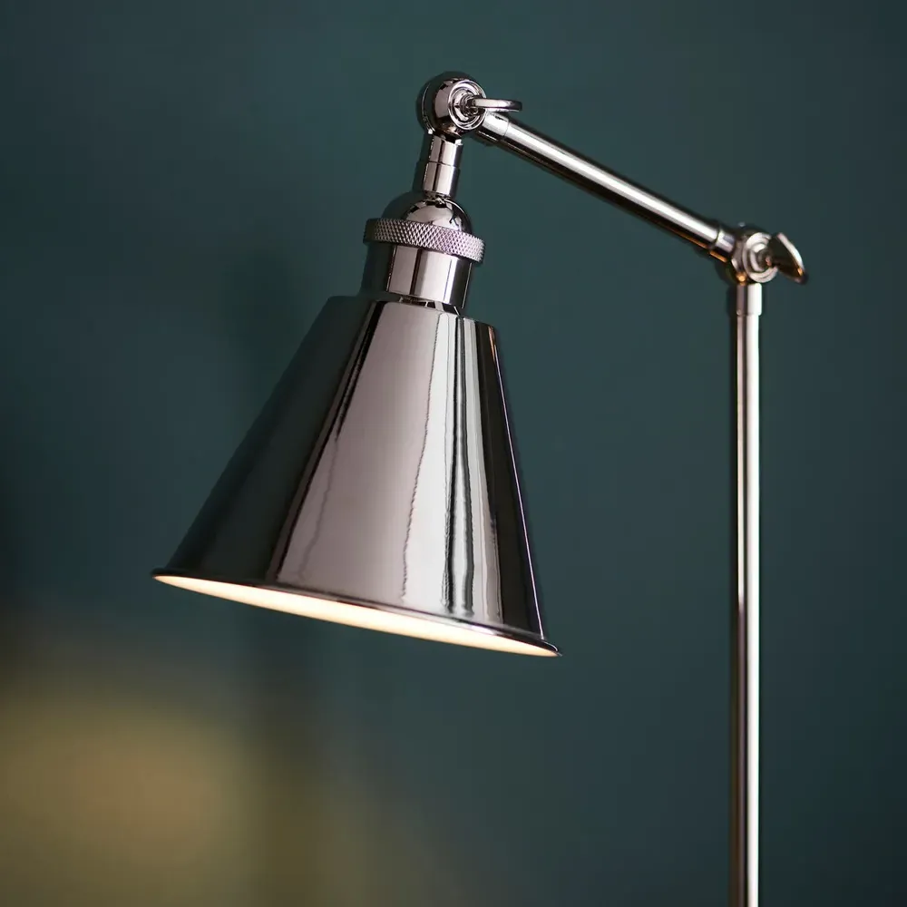 Brescia Table Lamp - Grey, Nickel Plate