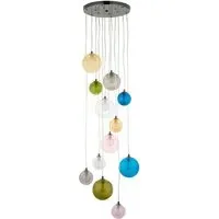 Cagliari 12 Light Pendant Ceiling Lamp - Multi Coloured, Glass