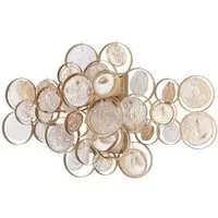 Carbonia 2 Light Wall Lamp - Gold, Glass