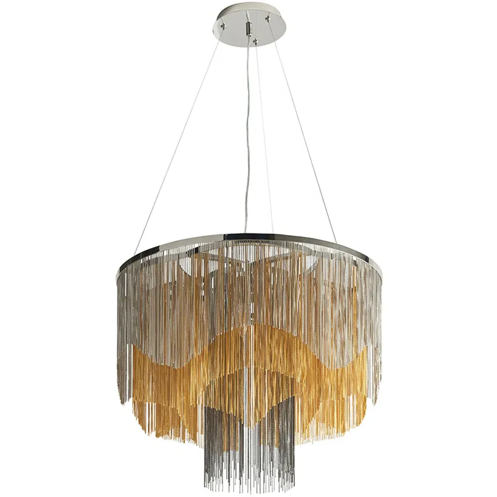 Carbonia Chain 5 Light Ceiling Pendant - Gold