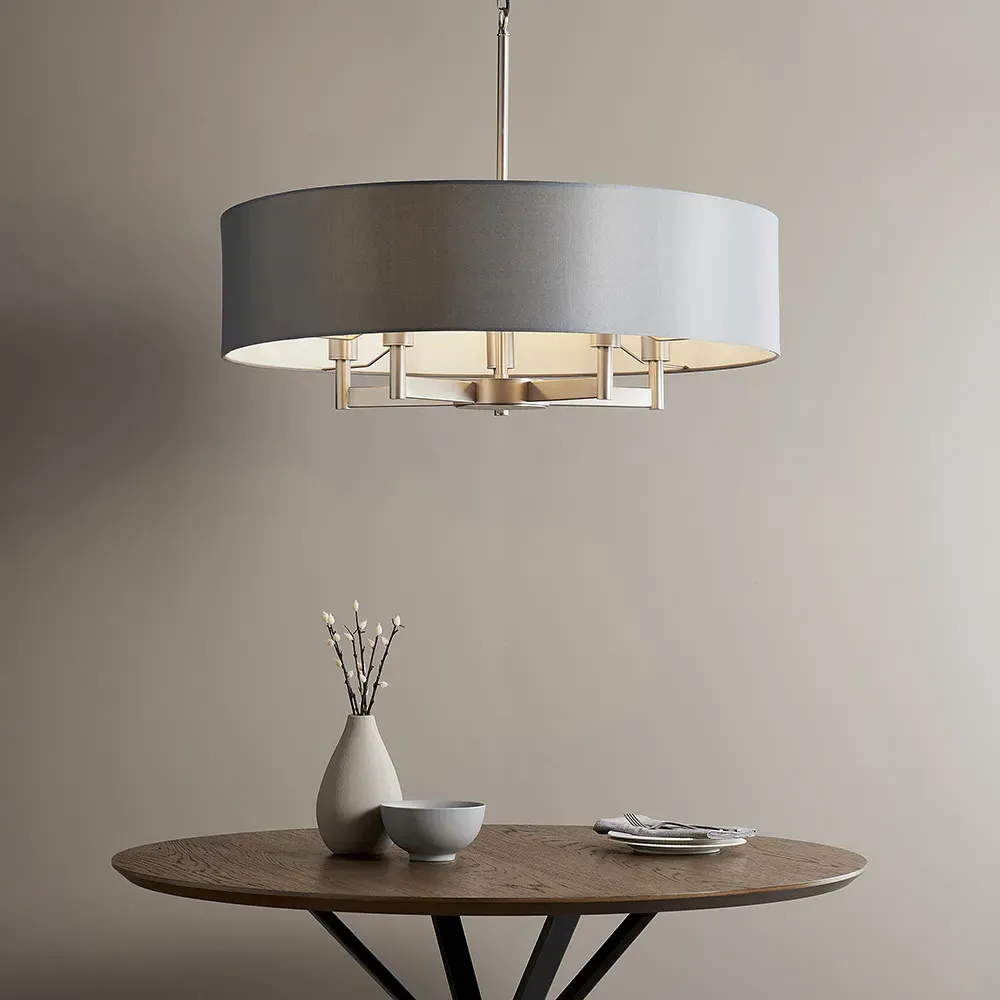 Carrara 5 Light Ceiling Pendant - Grey