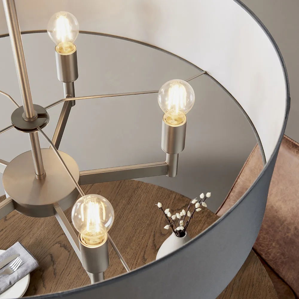 Carrara 5 Light Ceiling Pendant - Grey