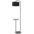 Carrara Floor Lamp with Table - Black, Fabric