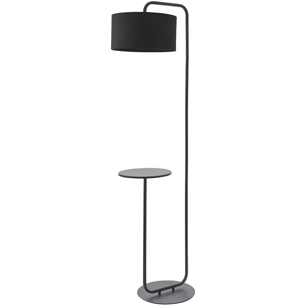 Carrara Floor Lamp with Table - Black, Fabric
