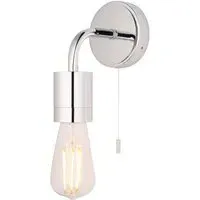 Caserta Bathroom Wall Light with Pull Chain - Silver, Chrome