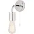 Caserta Bathroom Wall Light with Pull Chain - Silver, Chrome