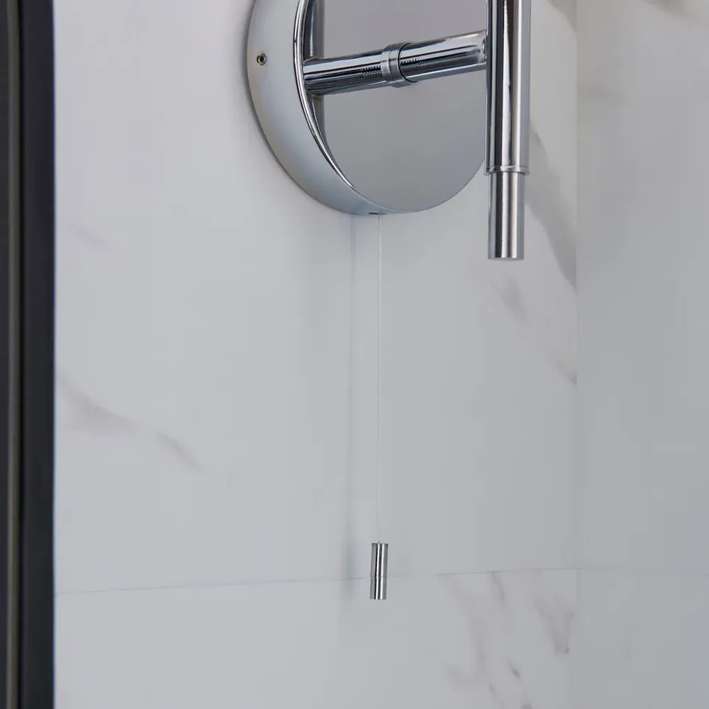 Casoria Ribbed Glass Bathroom Wall Light - Silver, Chrome