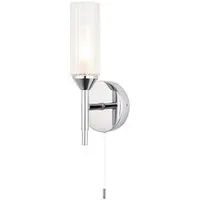 Casoria Ribbed Glass Bathroom Wall Light - Silver, Chrome