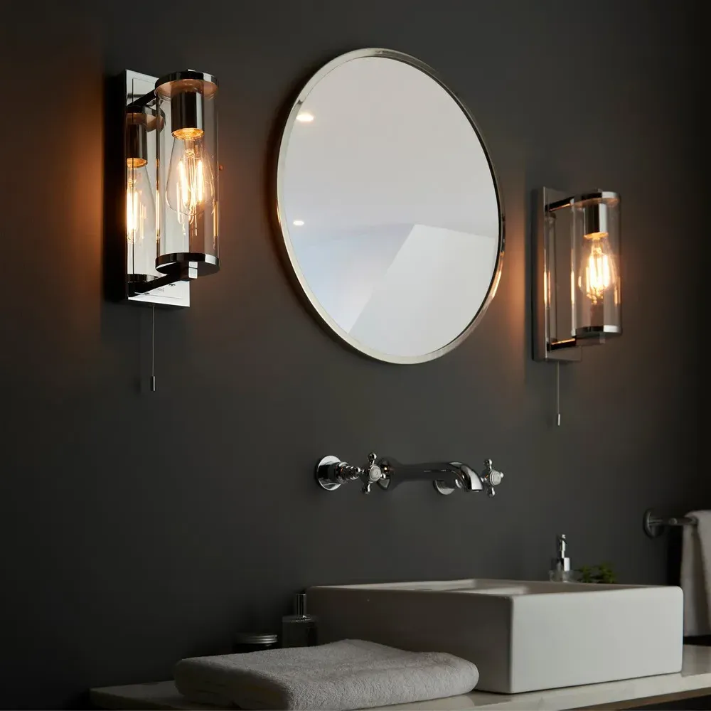 Como Chrome Plate Glass Wall Lamp - Silver