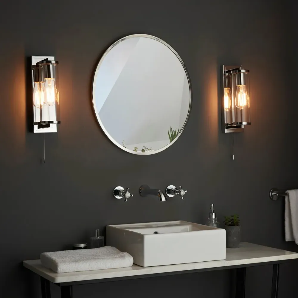 Como Chrome Plate Glass Wall Lamp - Silver