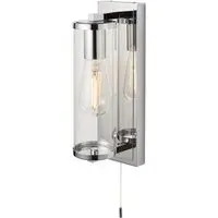 Como Chrome Plate Glass Wall Lamp - Silver