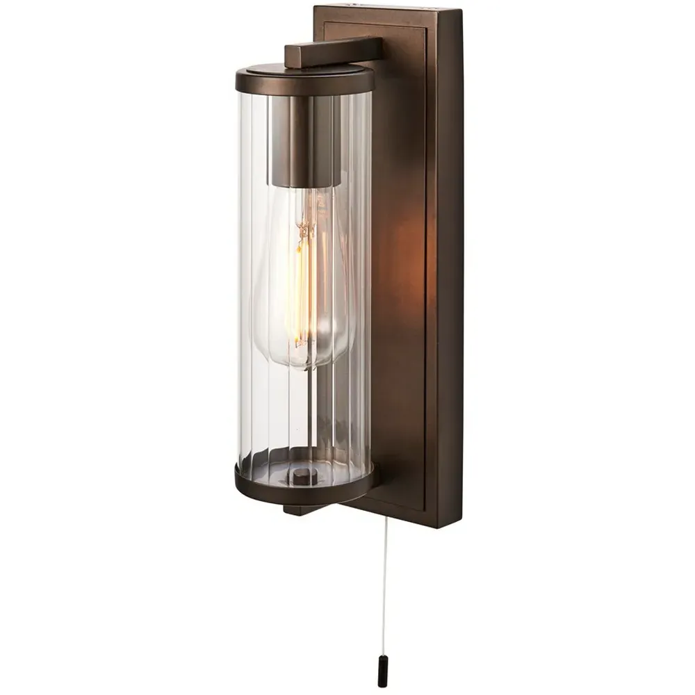 Como Wall Lamp - Dark Bronze, Ribbed Glass image