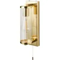 Como Wall Lamp - Satin Brass, Ribbed Glass