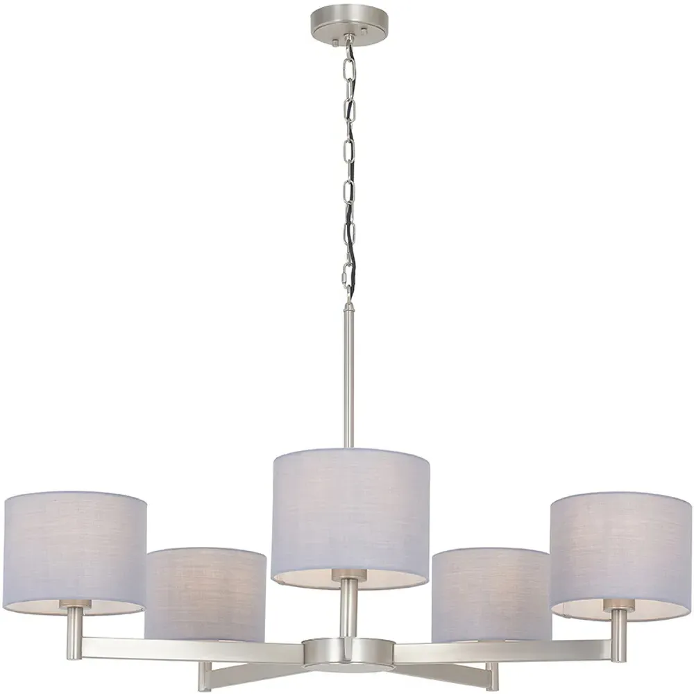 Cortino 5 Light Ceiling Pendant Light - Grey, Matt Nickel