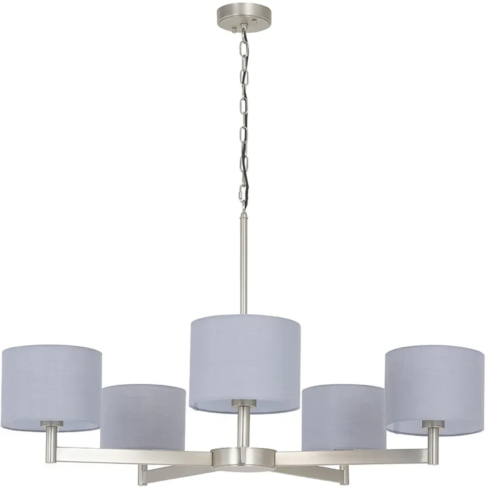Cortino 5 Light Ceiling Pendant Light - Grey, Matt Nickel image