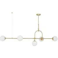 Cosenza 5 Light Ceiling Light - Antique Brass, Opal Glass