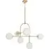 Cosenza 6 Light Ceiling Semi Flush - Antique Brass, Opal Glass