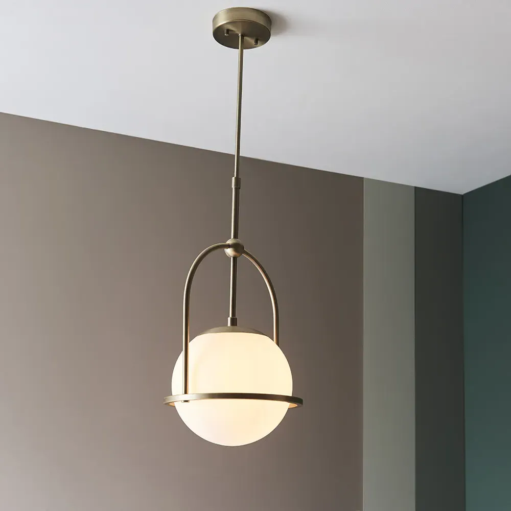 Cosenza Ceiling Light - Antique Brass, Opal Glass
