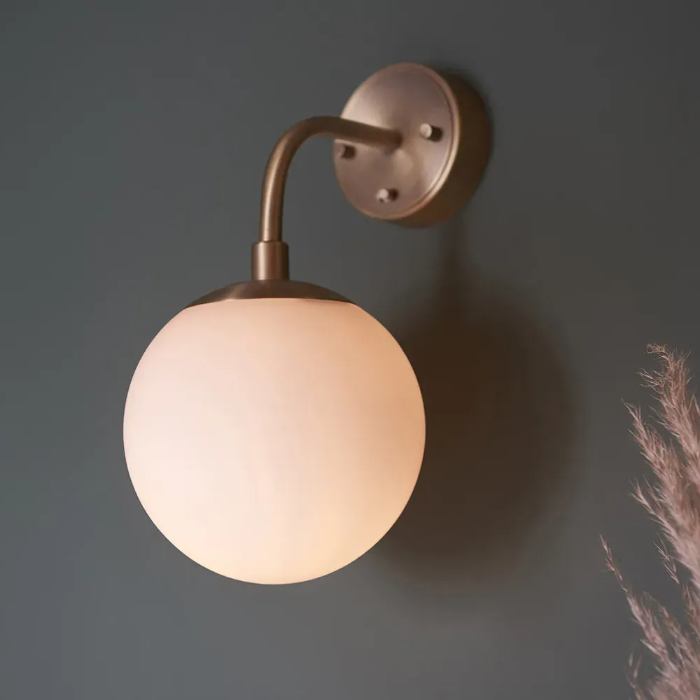 Cosenza Wall Lamp - Antique Brass, Opal Glass