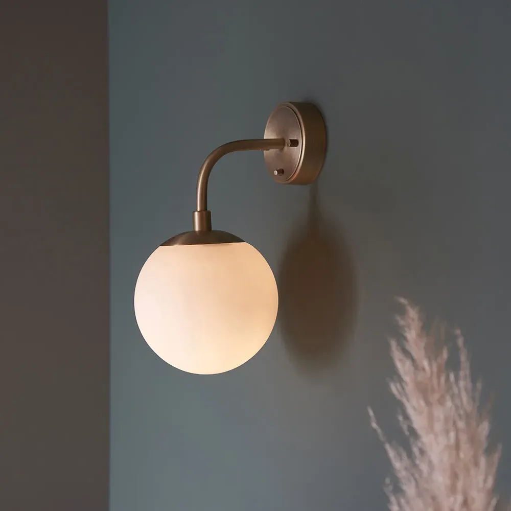 Cosenza Wall Lamp - Antique Brass, Opal Glass