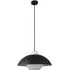 Curved Pendant Ceiling Light - Black, White Glass