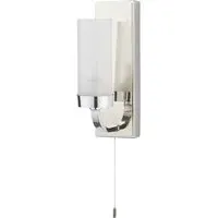 Fano Wall Lamp with Pull Cord - Chrome, Frosted Glass