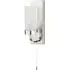 Fano Wall Lamp with Pull Cord - Chrome, Frosted Glass