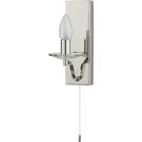 Fano Wall Lamp with Pull Cord - Polished Nickel, Crystal