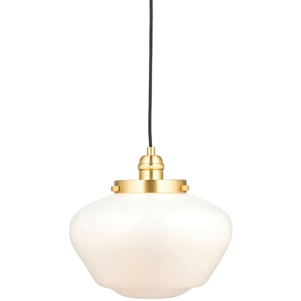 Finale Pendant Ceiling Light - Brass, Opal Glass