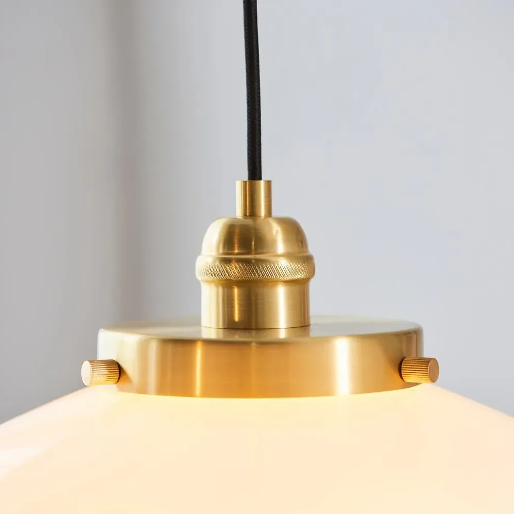 Finale Pendant Ceiling Light - Brass, Opal Glass