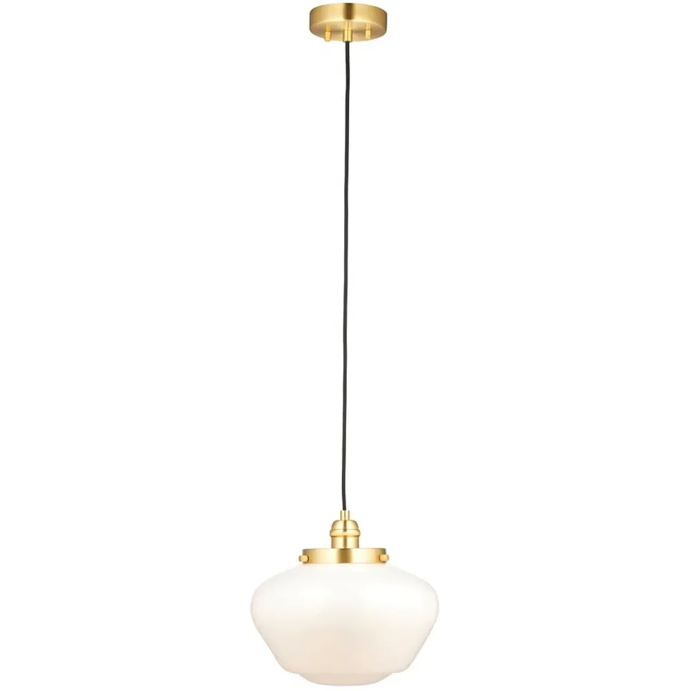 Finale Pendant Ceiling Light - Brass, Opal Glass