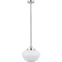 Finale Pendant Ceiling Light - Bright Nickel, Opal Glass