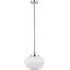 Finale Pendant Ceiling Light - Bright Nickel, Opal Glass