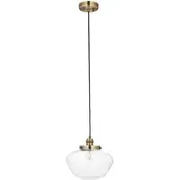 Finale Pendant Ceiling Light - Clear Glass, Antique Brass
