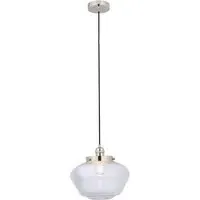 Finale Pendant Ceiling Light - Clear Glass, Bright Nickel