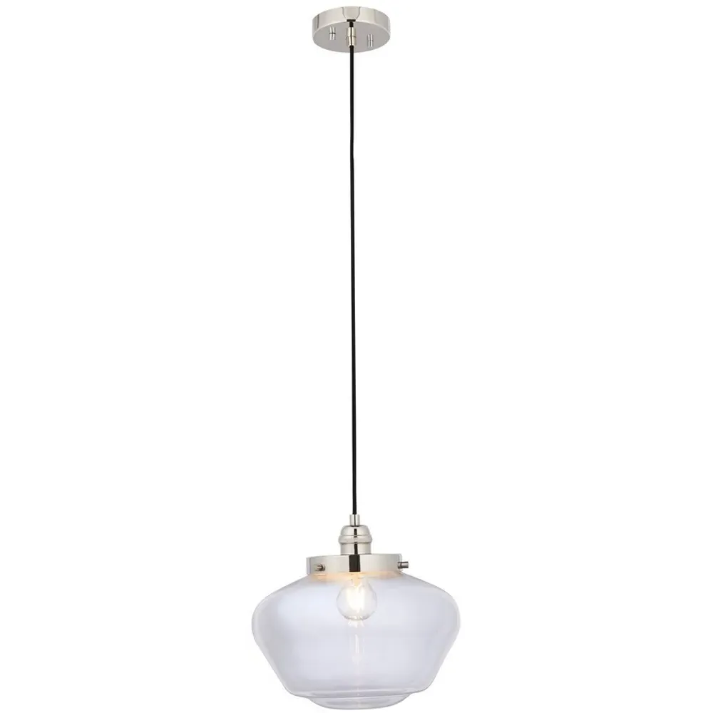 Finale Pendant Ceiling Light - Clear Glass, Bright Nickel image