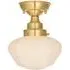 Finale Semi Flush Ceiling Light - Antique Brass, Opal Glass