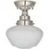 Finale Semi Flush Ceiling Light - Bright Nickel, Opal Glass