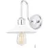 Fiumicino Bathroom Wall Light with Pull Chain - White, Chrome